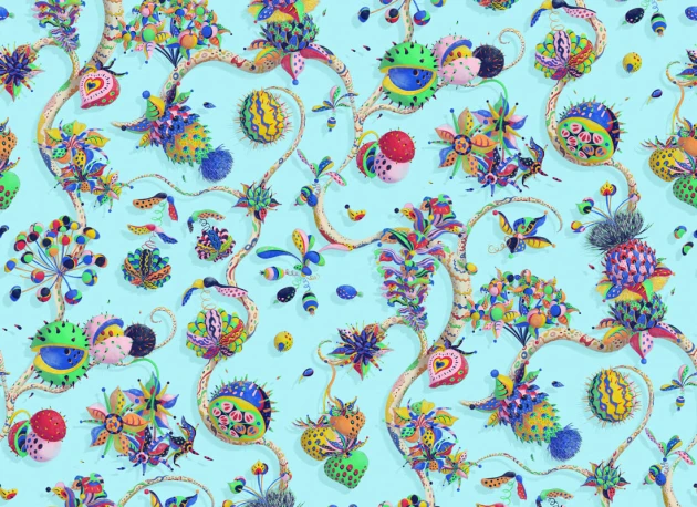 Rebel Walls R21035 Sam Wilde Eden Tree Mint - mural w roślinny motyw