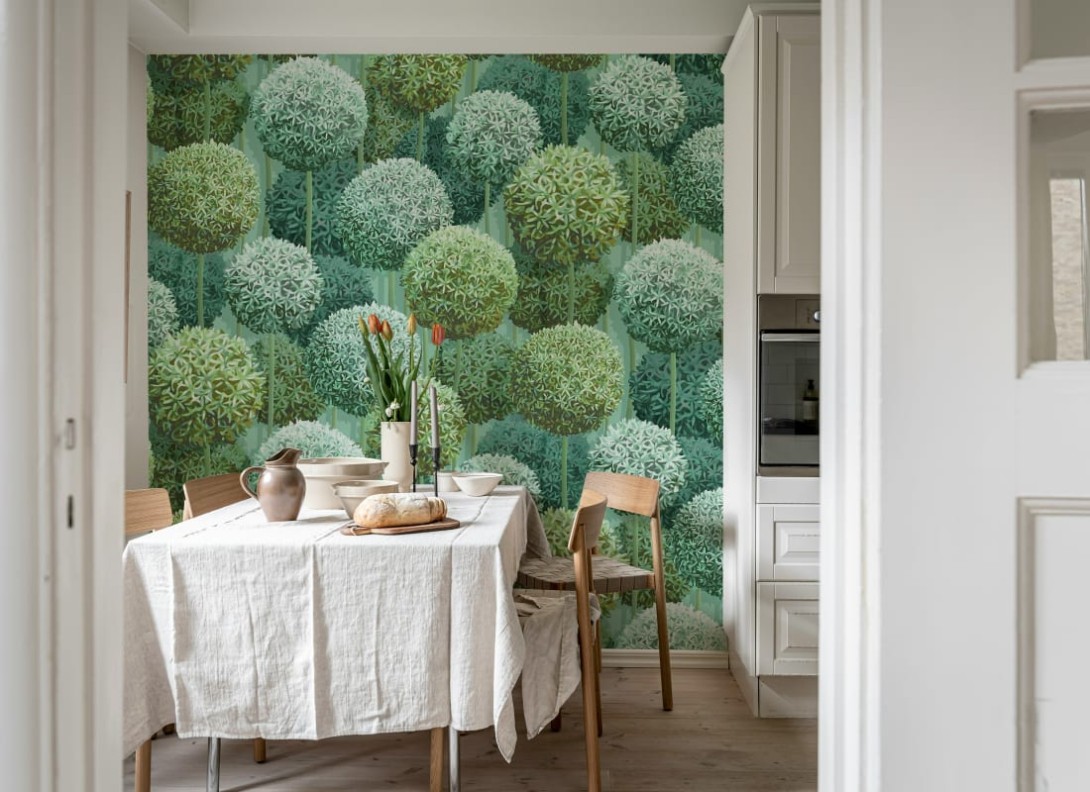 Rebel Walls R21038 Sam Wilde Elysian Flowers Green - mural w kwiaty allium