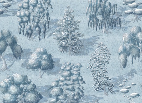 Rebel Walls R21042 Sam Wilde Yggdrasil Forest Blue - mural w drzewa