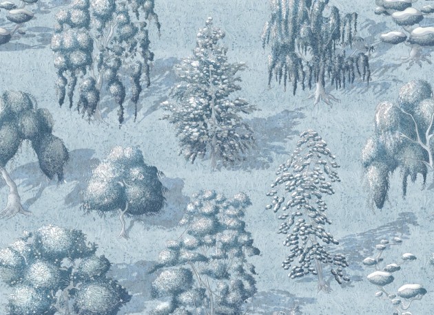 Rebel Walls R21042 Sam Wilde Yggdrasil Forest Blue - mural w drzewa