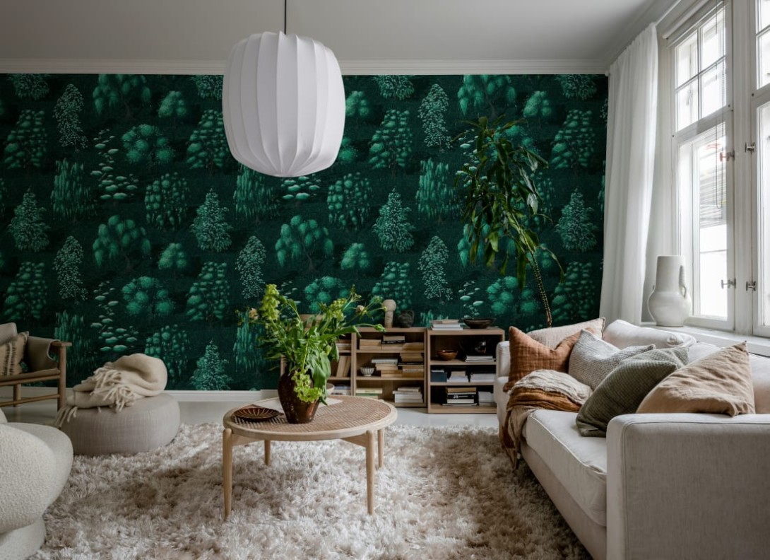 Rebel Walls R21043 Sam Wilde Yggdrasil Forest Dark - mural w drzewa