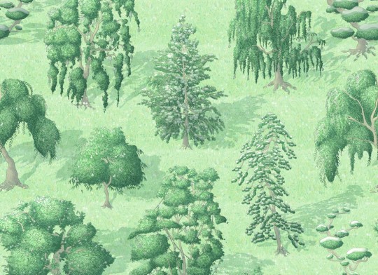 Rebel Walls R21045 Sam Wilde Yggdrasil Forest Green - mural w drzewa