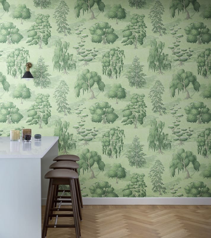 Rebel Walls R21045 Sam Wilde Yggdrasil Forest Green - mural w drzewa