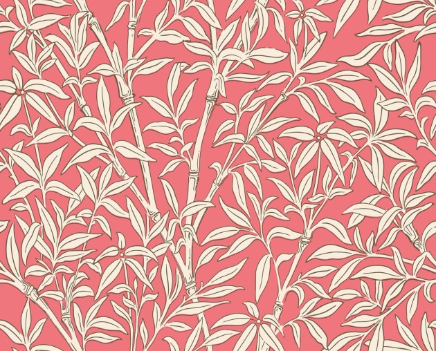Cole & Son 127/1001 Classics Collection Vol. I Bamboo Forest Chalk on Rouge – tapeta w liście bambusa