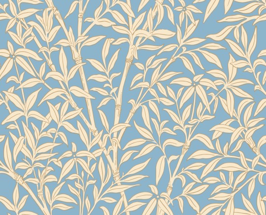 Cole & Son 127/1002 Classics Collection Vol. I Bamboo Forest Buttercup Yellow on Cornflower Blue – tapeta w liście bambusa