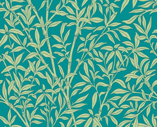 Cole & Son 127/1003 Classics Collection Vol. I Bamboo Forest Pistachio on Petrol – tapeta w liście bambusa