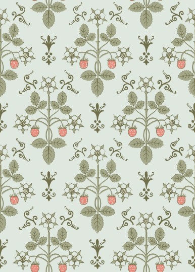 Cole & Son 127/2012 Classics Collection Vol. I Strawberry Duck Egg – tapeta roślinna w truskawki