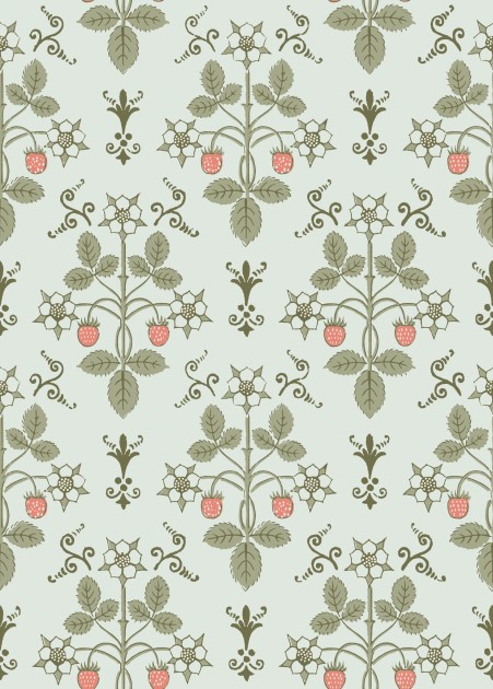 Cole & Son 127/2012 Classics Collection Vol. I Strawberry Duck Egg – tapeta roślinna w truskawki