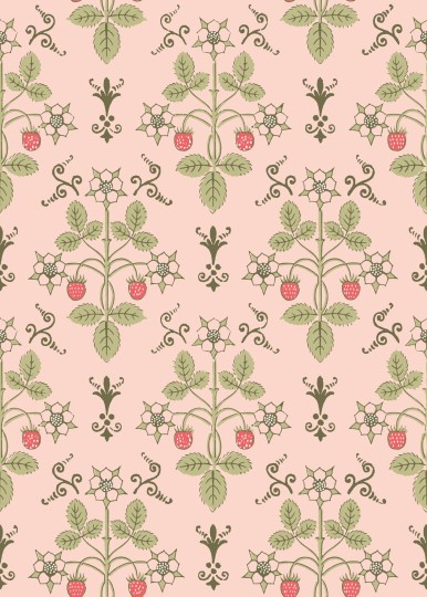 Cole & Son 127/2013 Classics Collection Vol. I Strawberry Chelsea Pink – tapeta roślinna w truskawki