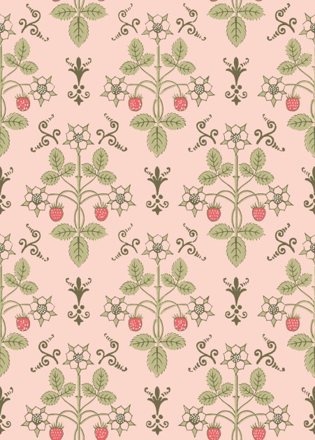 Cole & Son 127/2013 Classics Collection Vol. I Strawberry Chelsea Pink – tapeta roślinna w truskawki