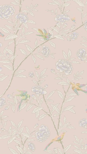 Cole & Son 127/4020 Classics Collection Vol. I Roseberry with Birds Shell Pink – tapeta w drzewo różane i ptaki