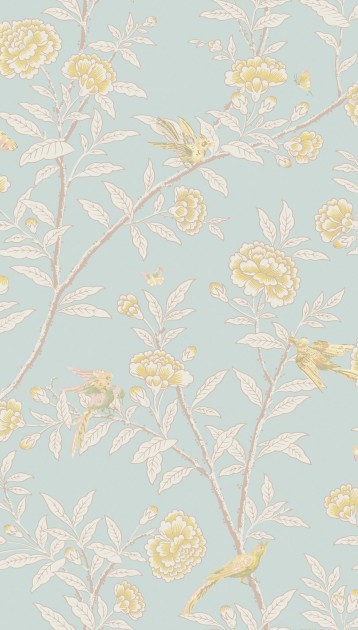 Cole & Son 127/4023 Classics Collection Vol. I Roseberry with Birds Powder Blue – tapeta w drzewo różane i ptaki