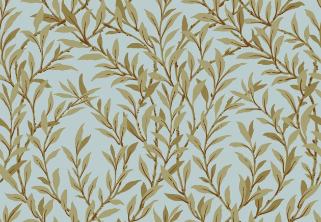 Cole & Son 127/7035 Classics Collection Vol. I Willow Branch Olive on Teal – tapeta w gałązki wierzby