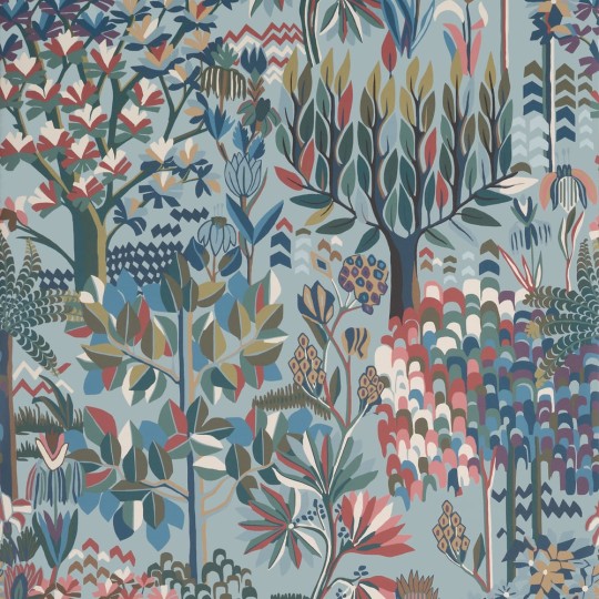 Thibaut T12046 Vista Alpine Spa Blue - tapeta w roślinny motyw