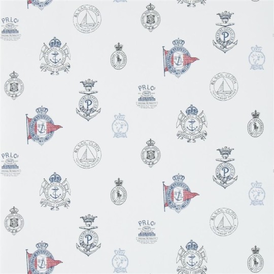 Ralph Lauren PRL032/01 Signature Papers III Rowthorne Crest Captain – tapeta z herbem Ralph Lauren