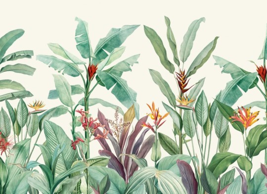 Hovia TR0025GR04W Redouté Green - mural w liście