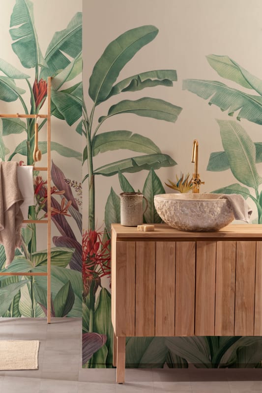 Hovia TR0025GR04W Redouté Green - mural w liście