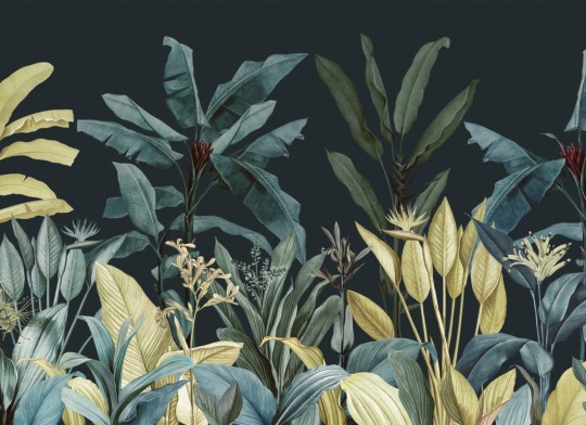 Hovia TR0033DA04W Redouté Dark - mural w liście