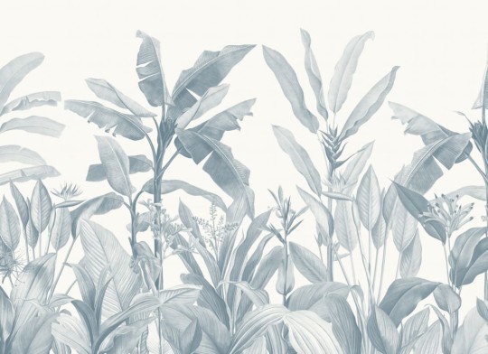 Hovia TR0364BU04W Redouté Blue - mural w liście