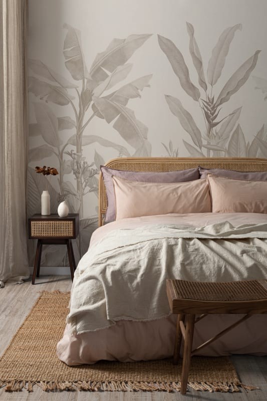 Hovia TR0366NE04W Redouté Neutral - mural w liście