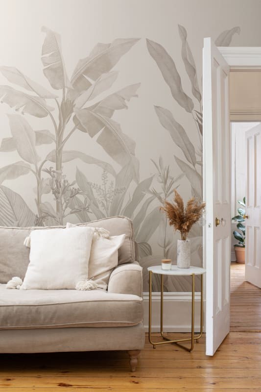 Hovia TR0366NE04W Redouté Neutral - mural w liście