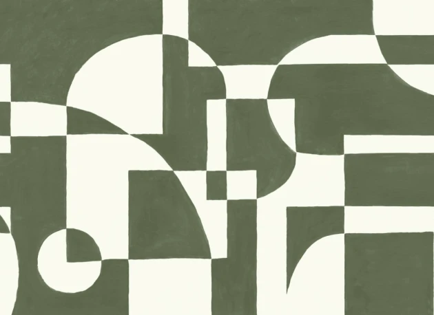 Hovia GE0171GR04W Hulanicki Green - mural w geometryczny wzór