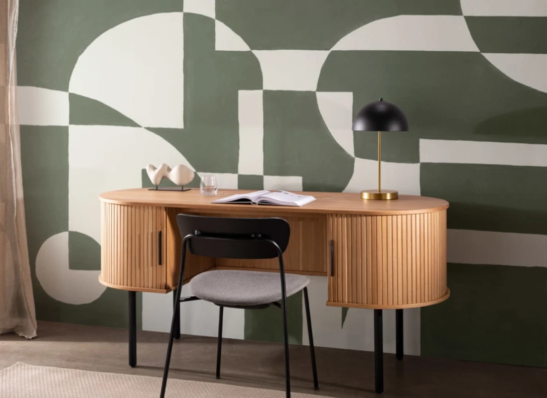 Hovia GE0171GR04W Hulanicki Green - mural w geometryczny wzór