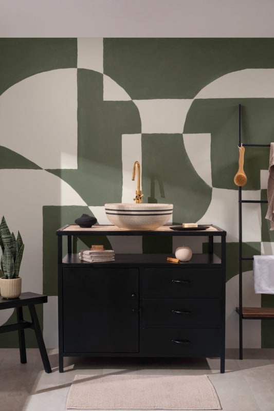 Hovia GE0171GR04W Hulanicki Green - mural w geometryczny wzór