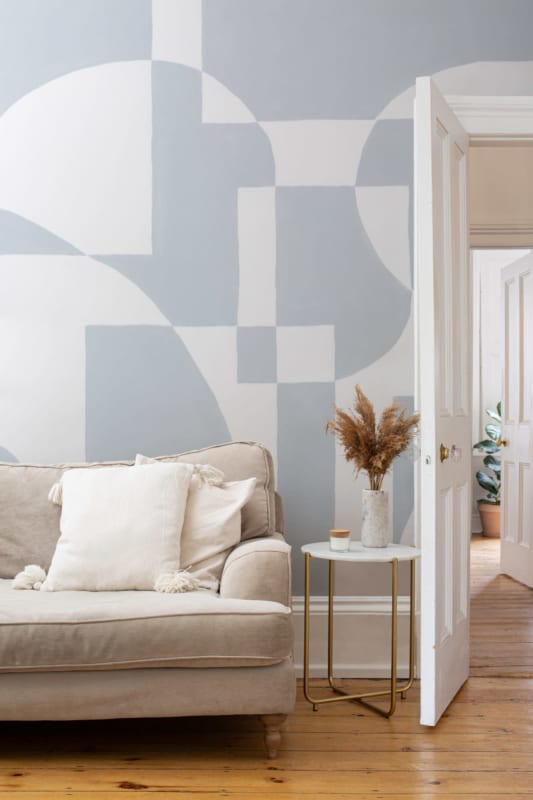 Hovia GE0172BU04W Hulanicki Blue - mural w geometryczny wzór