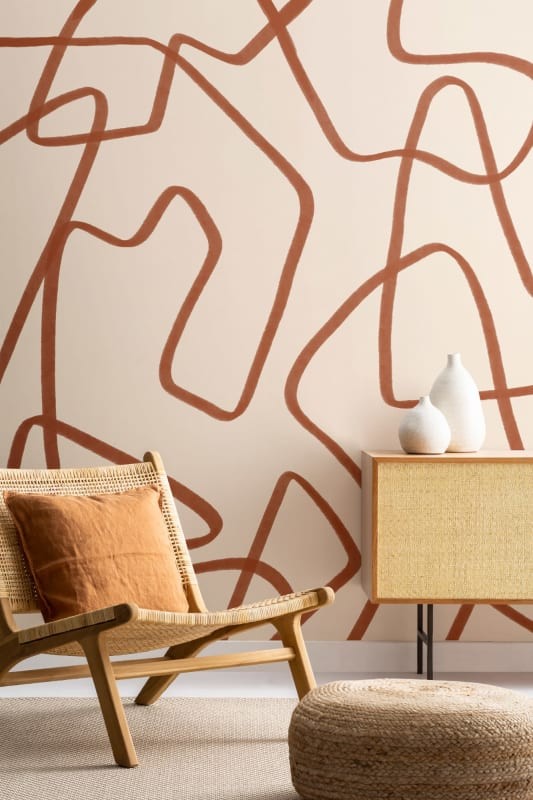 Hovia AB0001WH03W Freeflow Red Clay - mural w abstrakcyjne linie