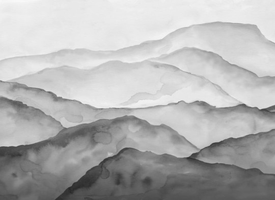 Hovia LA0019GE04W Cevenne Grey - mural w akwarelowy pejzaż górski