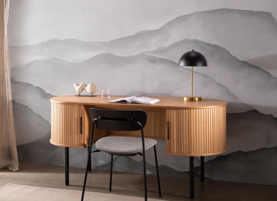 Hovia LA0019GE04W Cevenne Grey - mural w akwarelowy pejzaż górski