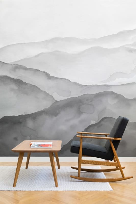 Hovia LA0019GE04W Cevenne Grey - mural w akwarelowy pejzaż górski