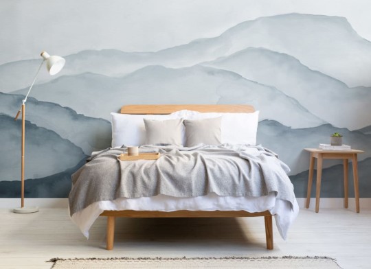 Hovia LA0020BU04W Cevenne Blue - mural w akwarelowy pejzaż górski