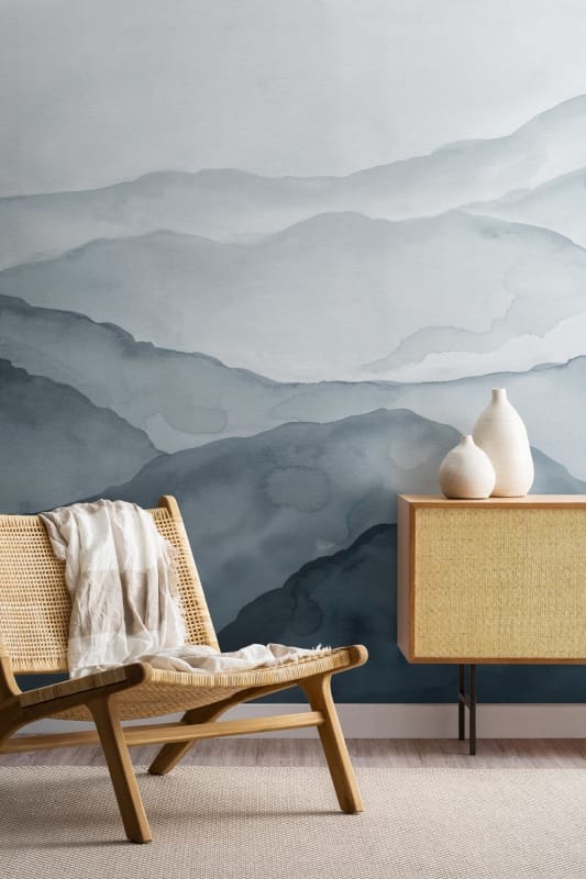 Hovia LA0020BU04W Cevenne Blue - mural w akwarelowy pejzaż górski