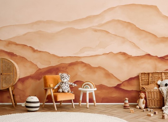 Hovia LA0021OR04W Cevenne Orange - mural w akwarelowy pejzaż górski