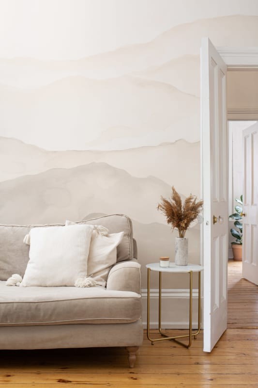 Hovia LA0049NE04W Cevenne Neutral - mural w akwarelowy pejzaż górski
