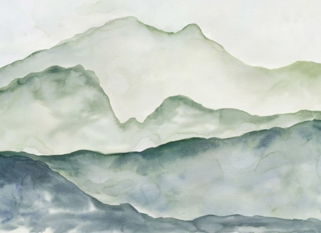 Hovia LA0022BG04W Olympus - mural w akwarelowy krajobraz górski