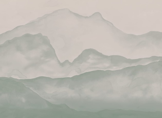 Hovia LA0051PG04W Olympus Sage - mural w akwarelowy krajobraz górski