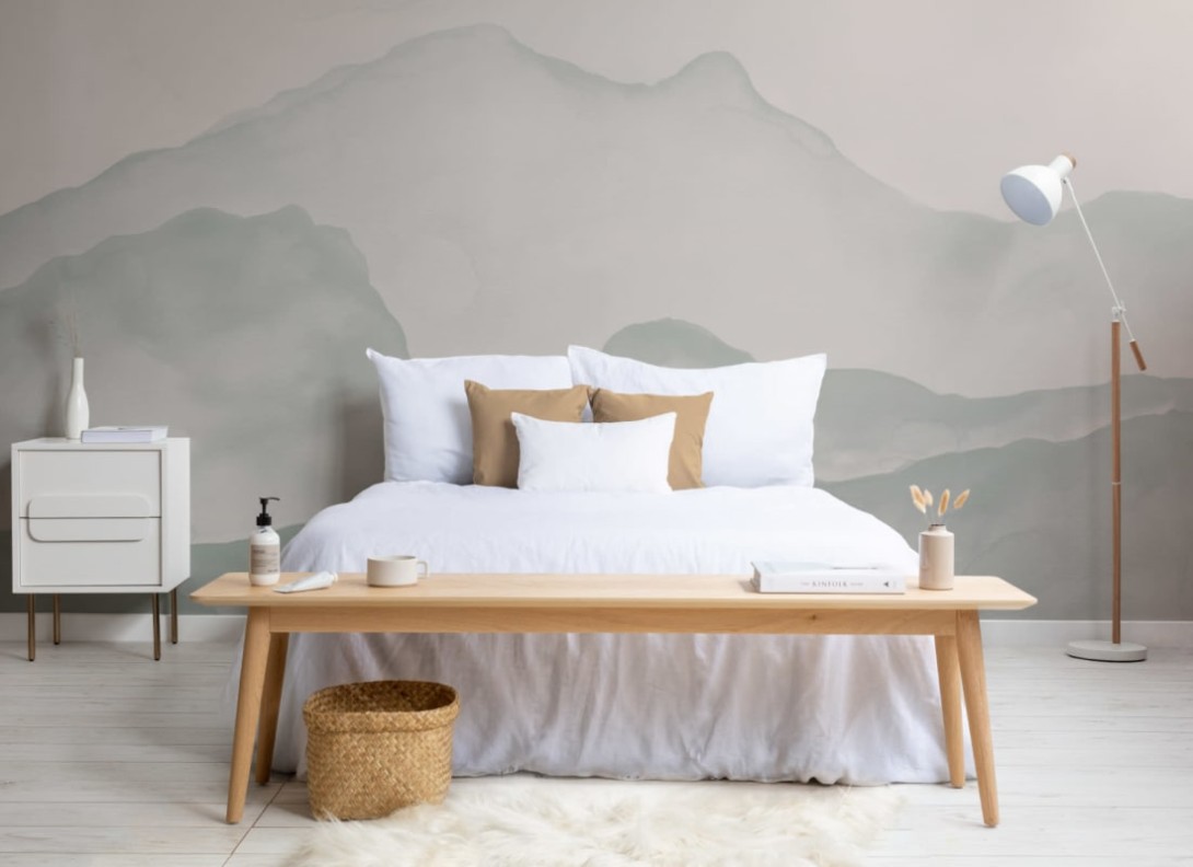 Hovia LA0051PG04W Olympus Sage - mural w akwarelowy krajobraz górski