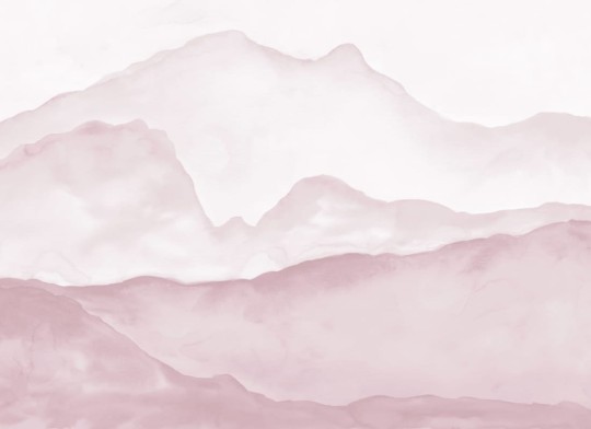 Hovia LA0055PI04W Olympus Pink - mural w akwarelowy krajobraz górski