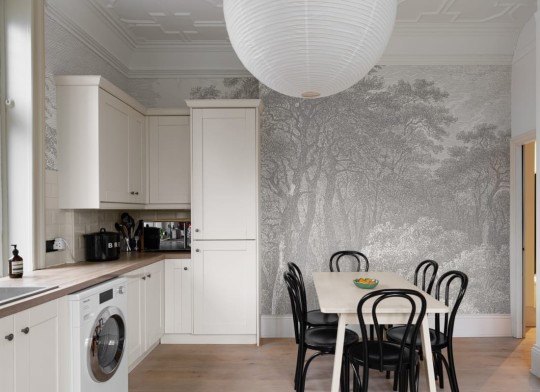 Hovia FO0094GE05W Hackfall Grey - mural w roślinny krajobraz