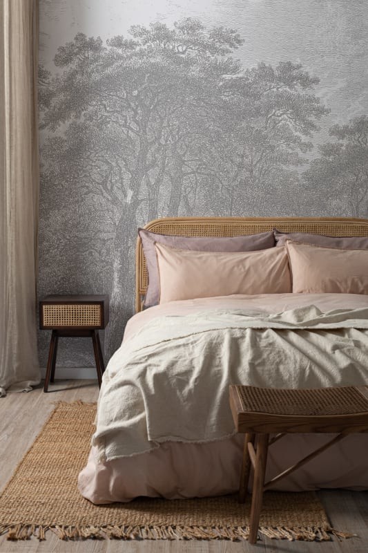 Hovia FO0094GE05W Hackfall Grey - mural w roślinny krajobraz