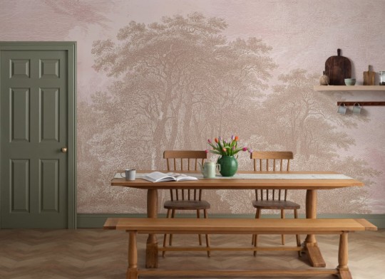 Hovia FO0107PI06W Hackfall Pink - mural w roślinny krajobraz