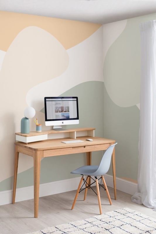 Hovia AB0139GR06W Bouba Green - mural w abstrakcyjne kształty