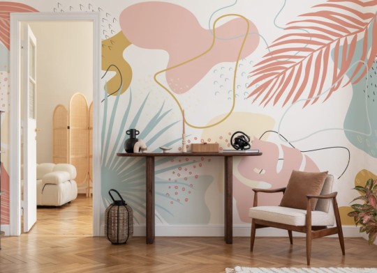 Hovia TR0028NE04W Tahiti - mural w abstrakcyjny wzór roślinny