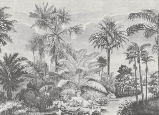 Hovia TR0064GE04W Lacandon Black - mural w egzotyczny krajobraz