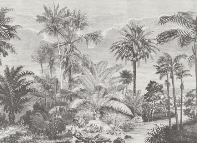 Hovia TR0064GE04W Lacandon Black - mural w egzotyczny krajobraz