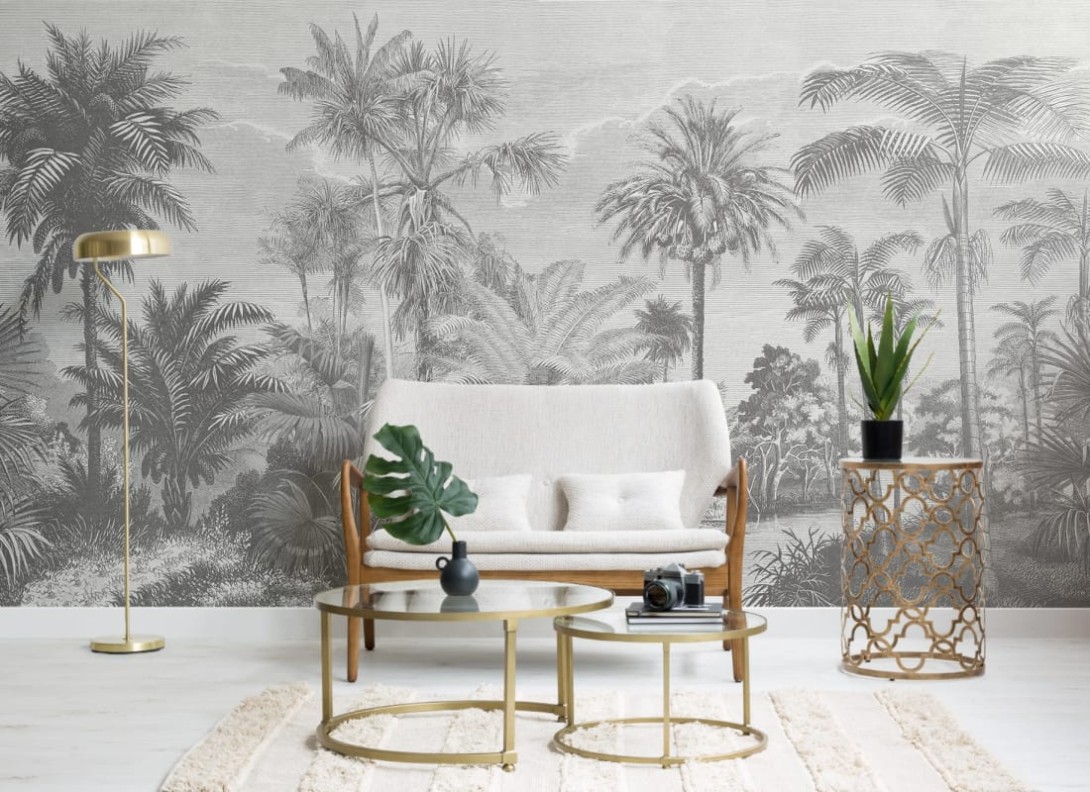 Hovia TR0064GE04W Lacandon Black - mural w egzotyczny krajobraz