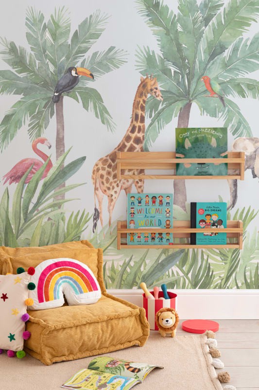 Hovia NS0014MU02W Hidden Paradise - mural dla dzieci w egzotyczne zwierzęta i rośliny